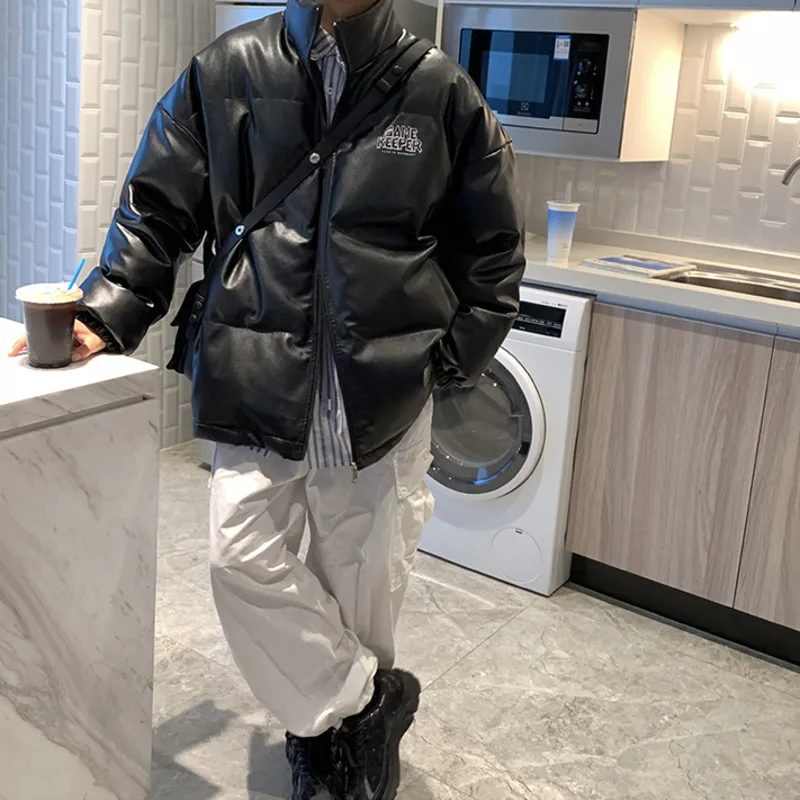 

Куртка INXYZ мужская с флисовой подкладкой, модная утепленная однотонная пузырьковая парка в Корейском стиле, Повседневная Верхняя одежда бо...