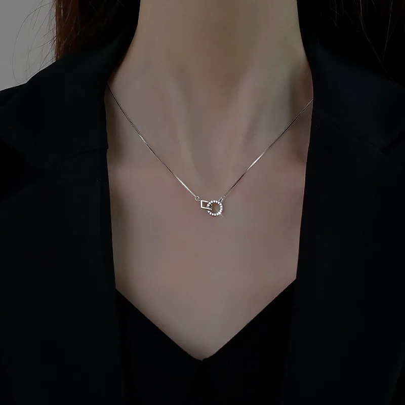 

Double Ring Necklace Female Niche Design Sense Clavicle Chain Ins Cold Wind Temperament Simple and Light Luxury necklace