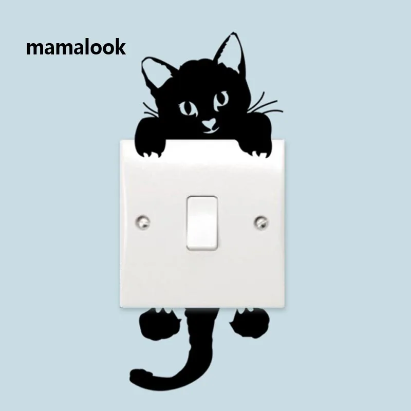 

Creative Cute New Cat Wall Stickers Light Switch Decor Decals Art Mural Baby Nursery Room Sticker PVC Wallpaper for Living Room