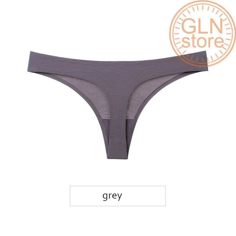 

Thong ice silk seamless one piece women's underwear sexy solid low waist bikini