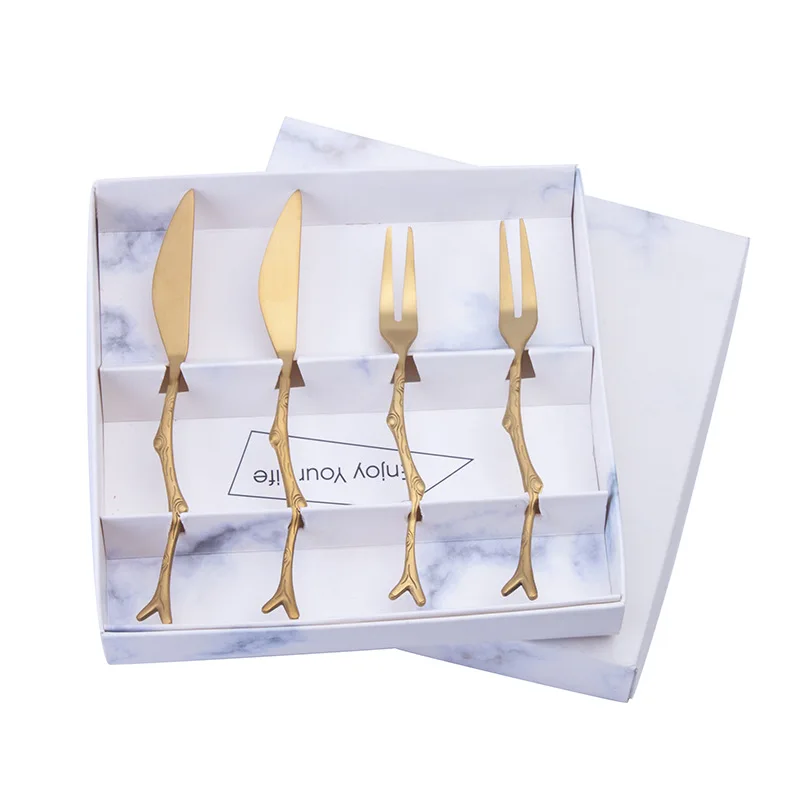 Креативный нож и вилка из нержавеющей стали ложка зеркальная кофейная маленький