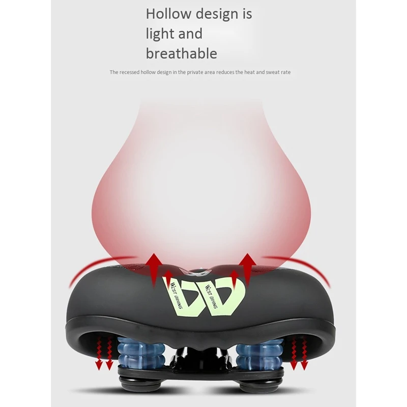 

WEST BIKING Bicycle Saddle Reflective Strip Widen MTB Road Bike