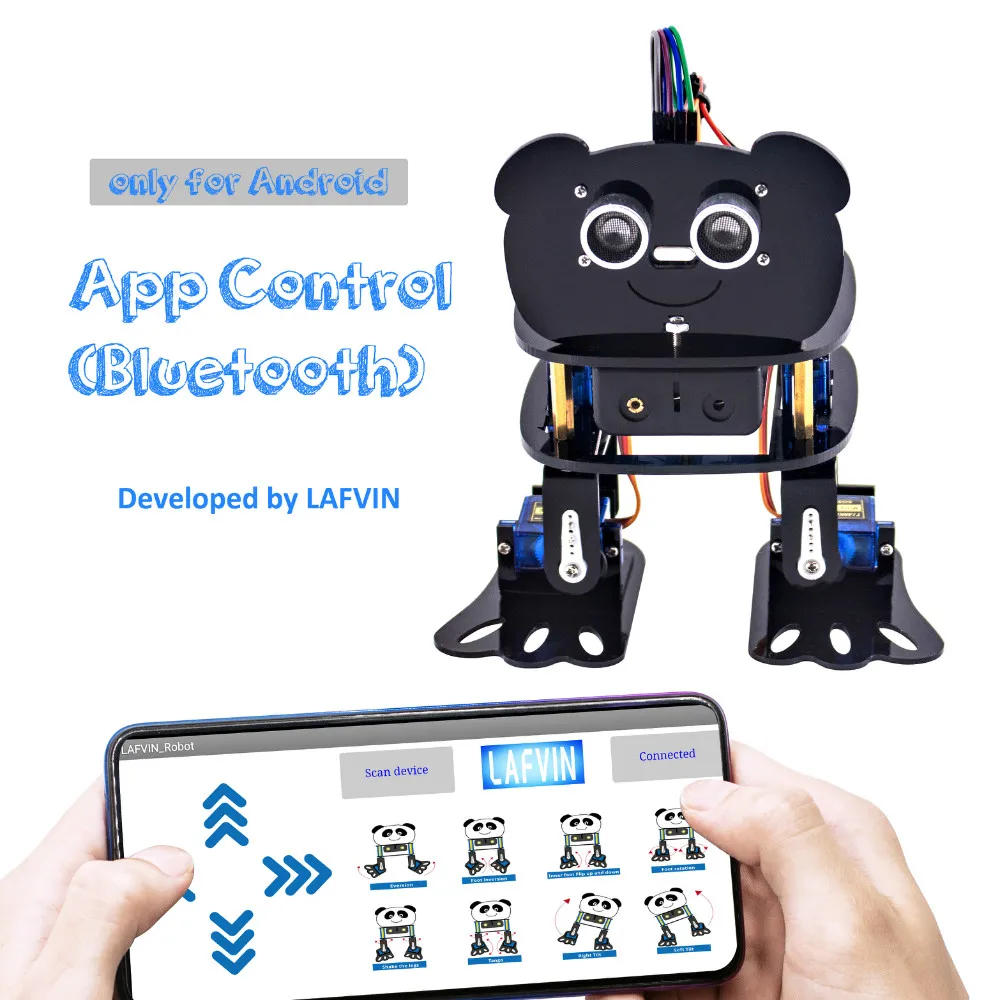 Набор роботов LAFVIN DIY 4 DOF Panda программируемый танцевальный робот для Arduino нано
