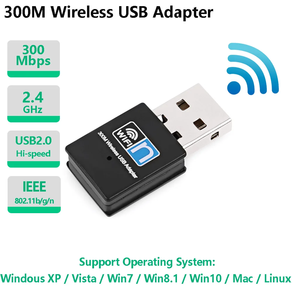 Мини USB Wifi 300M WiFi адаптер беспроводной wifi ключ сетевая карта 802 11 n/g/b LAN RTL8192