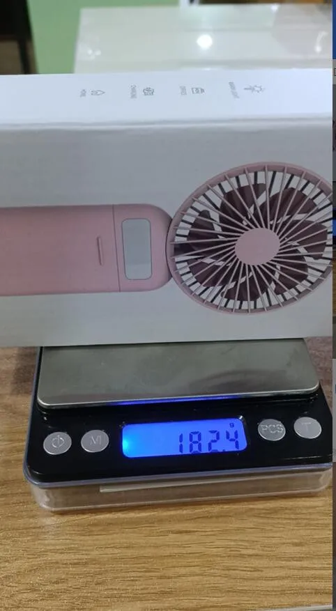 

2021top Mirror Desktop Fan Portable LED Light Mirror Handheld Small Fan Household