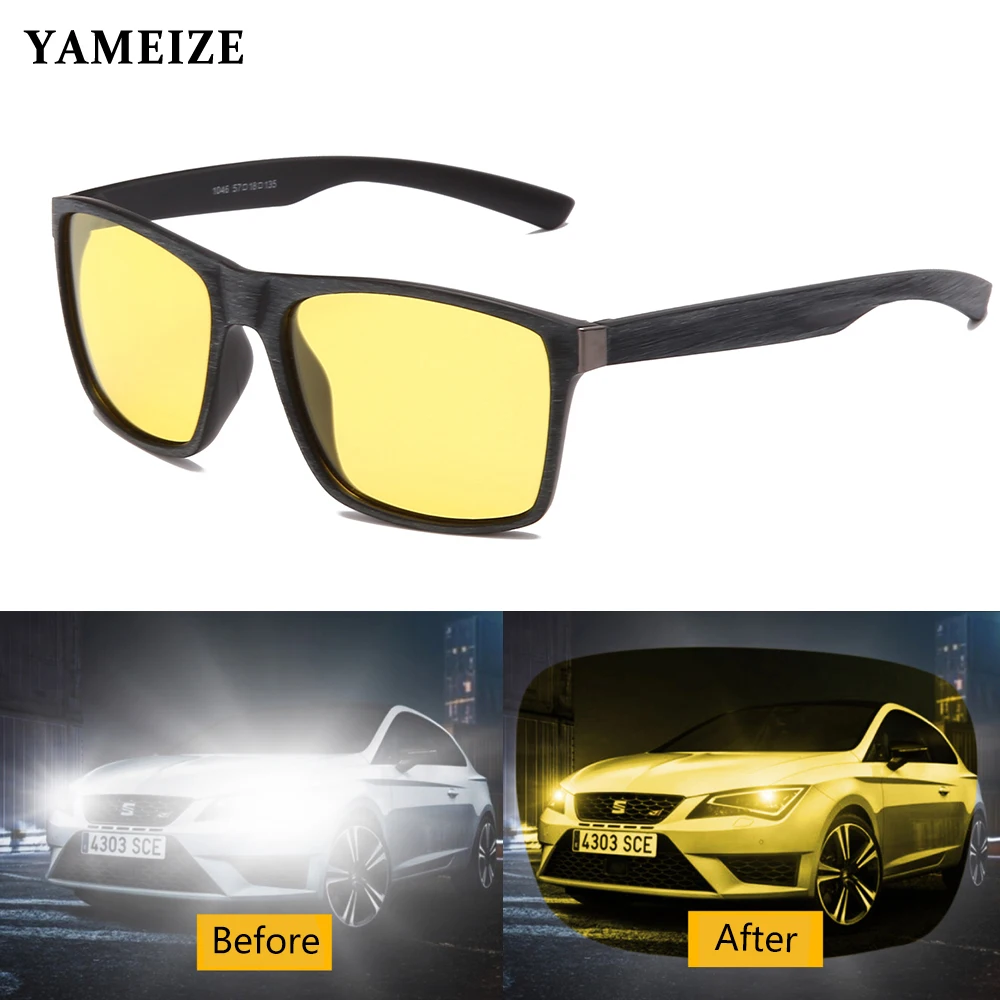 YAMEIZE Night Vision Glasses Polarized Sunglasses Driver Goggles Anti-glare Driving Glasses Protective Gears Car Accessries Gafa