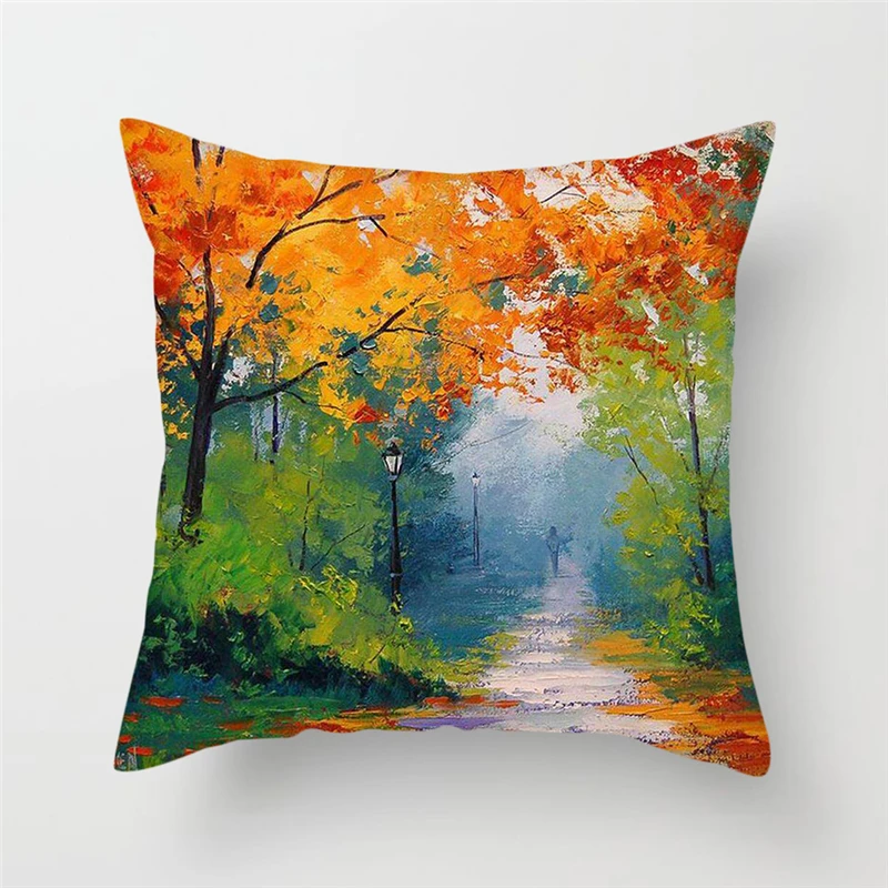 Разноцветная декоративная подушка Fuwatacchi мягкая с изображением морского дерева