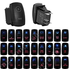 Водонепроницаемый IP68 5-контактный переключатель SPST вклвыкл с синим и красным светодиодом 20A12V 10A24V переключатель для автомобилей, грузовиков, RVs, лодок