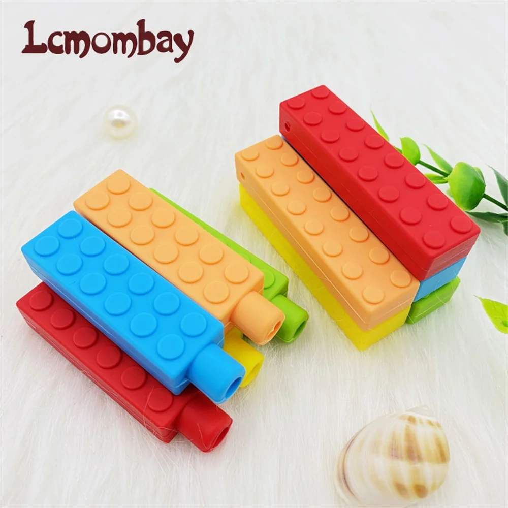 5 шт. жевательное Сенсорное ожерелье с кирпичом жевательные Детские Силиконовые