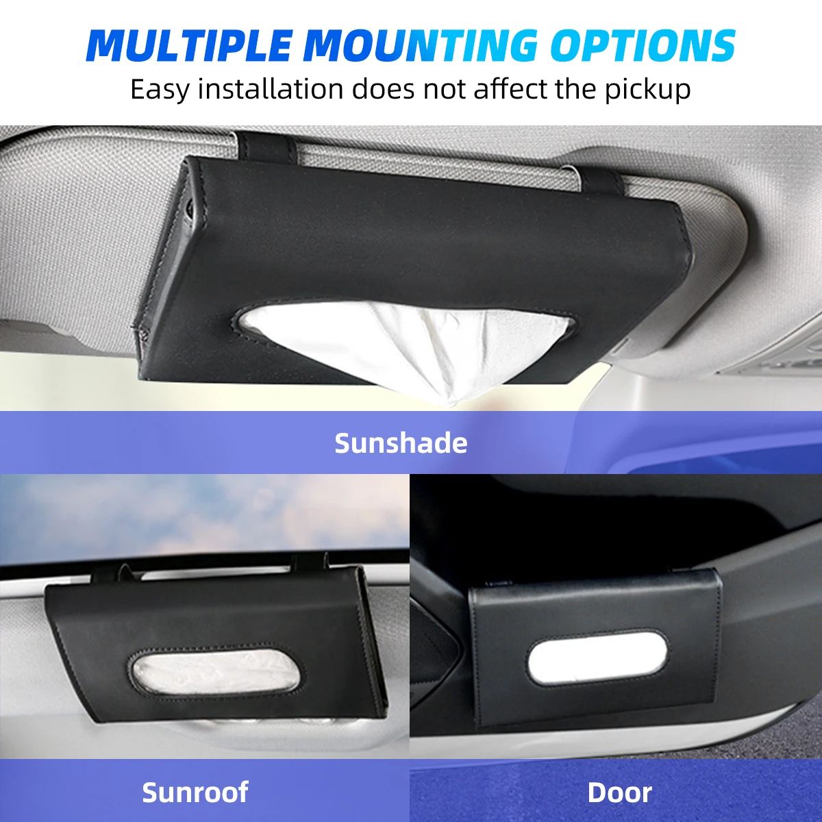 SeynLi автомобильная коробка для салфеток держатель из искусственной кожи Черная