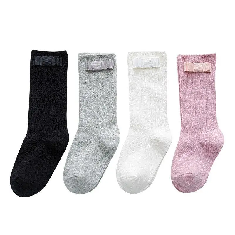 

Children's Sock Girls Knee High Socks with Bows Solid Color Toddlers Long Socks Kids School Princess Sock Baby Ruffles Socken