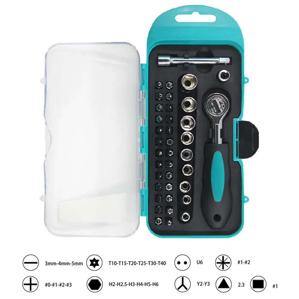 Набор трещоточных торцевых ключей комплект из 38 предметов быстросъемная