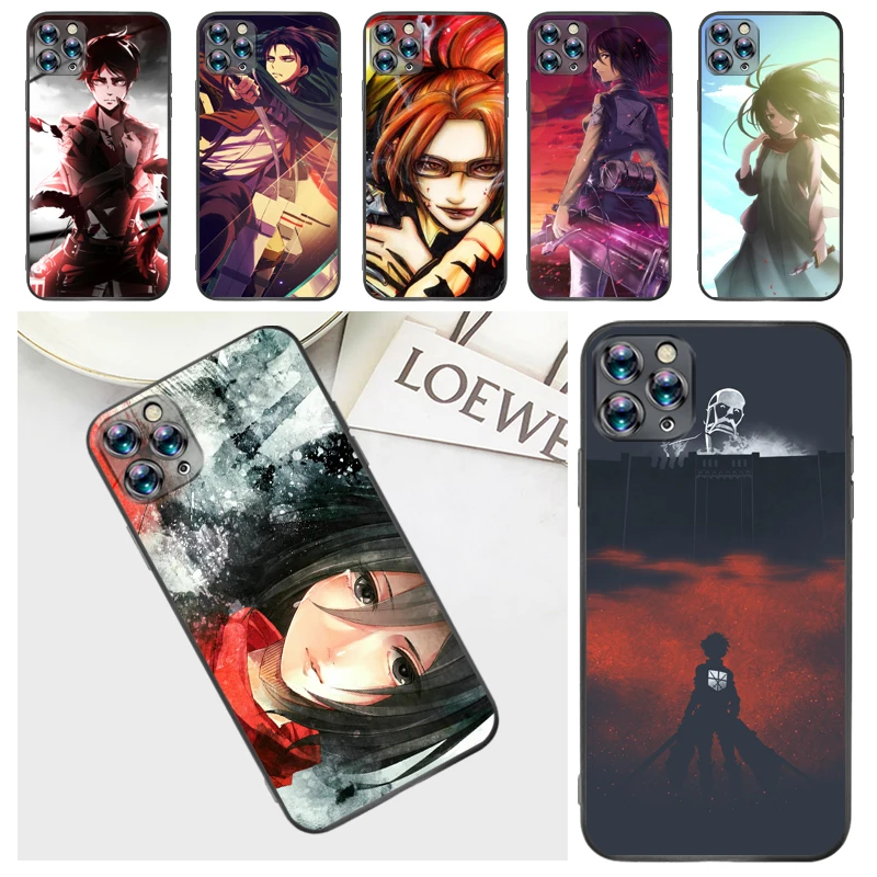 

Attack On Titan Armin Arlert Levi Eren Jager Mikasa Ackerman Phone Case For iPhone 7 8 Plus 6 6S Back Cover Coque Carcasa