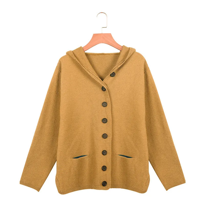 Повседневный Свободный кардиган OL/уличная одежда однотонный в стиле пэчворк с