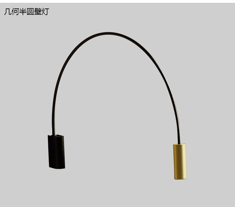 Скандинавский простой гибкий Вращающийся Регулируемый Золотой светодиодный настенный светильник для учебы и чтения, прикроватный настенный светильник для спальни, гостиной с одной головкой - Цвет абажура: Золотой