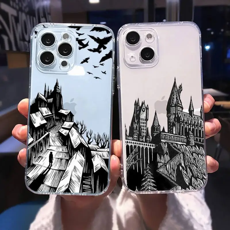 

building painting Line draft Phone Case for iphone 13 12 11 pro max mini 6 6s 7 8 plus SE2020 X XR XS shell transparent case