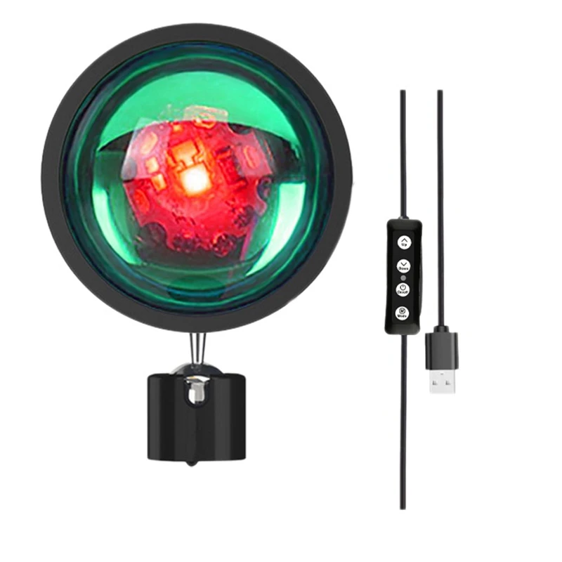 

RGB проектор заката, атмосферная лампа, светодиодный светильник, USB проектор, вращение на 360 °, лампы для фотосъемки для дома, комнаты, студии