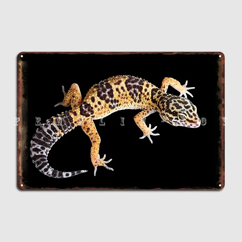 Leopard Gecko Poster Metal Plaque Cinema Kitchen Club Bar Design Mural Painting Tin Sign Poster