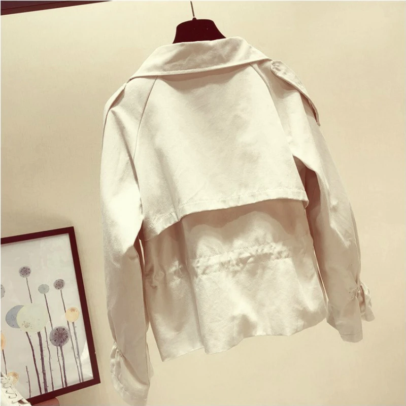 Mozuleva 2020 New Spring Fashion Lapel Long Sleeve Short Windbreaker Female Tie Up Casual Outerwear Coats and Jacket Women | Женская