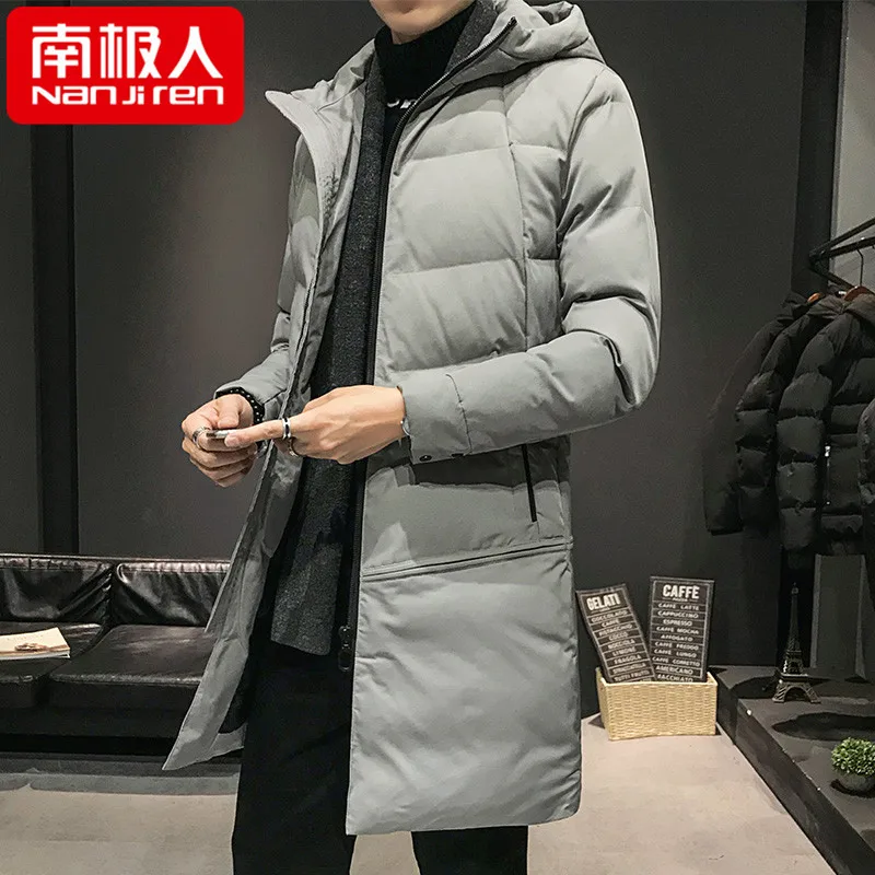 Mid-Length Cotton-Padded Coat Men's Coat Autumn and Winter New Trendy Handsome Thick Cotton-Padded Coat Winter down