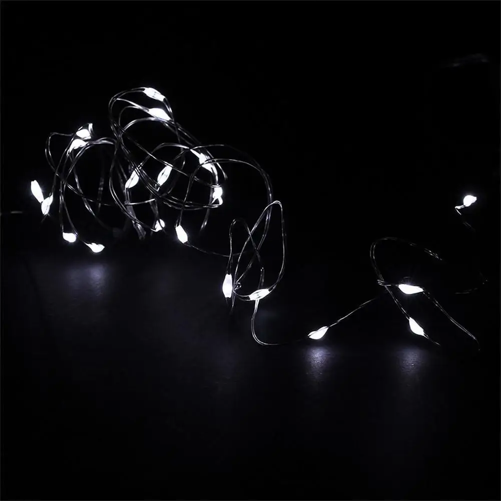 5 м 50LED сказочные огни на батарейках медная серебряная проволока Рождественская