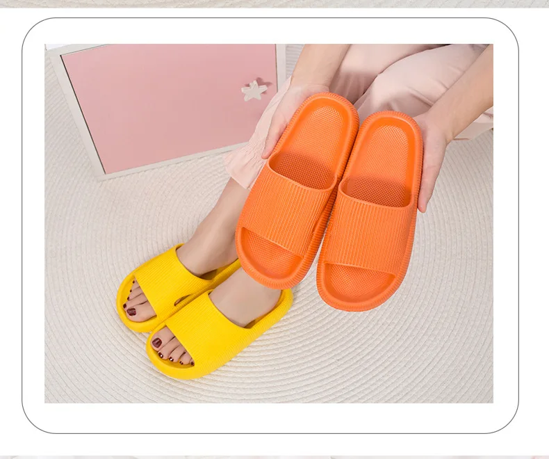 

Unisex Home Slippers Men Non-slip Bathroom Flip Flops Zapatos Hombre Summer EVA Soft Sandals Thick Platform Indoor Women Shoes
