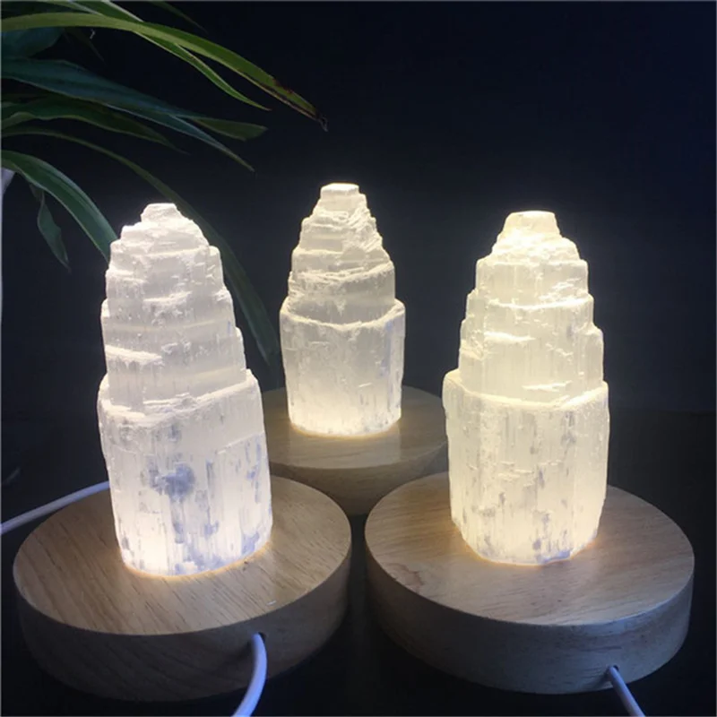 Natural white selenite tower big size hand carved crystals stone for healing reiki