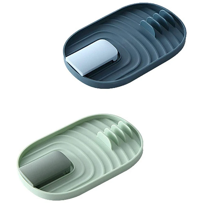 

2 PCS Multifunction Spoon Rest and Pot Lid Holder, Foldable Organizer Household Plastic Utensil Anti-Slip Pan Cover