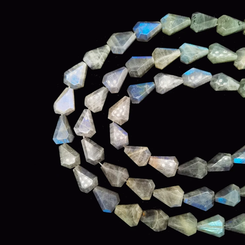 

12-14X18-20mm Natural Gemstone Mineral Grey Labradorite Irregular Shape Faceted Semi-Precious Stone Loose Beads Jewelry Making