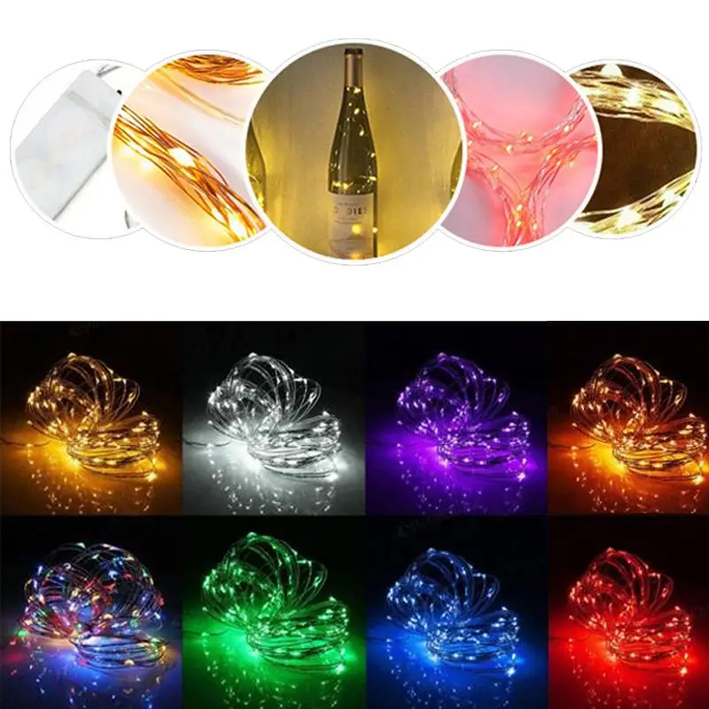 

4M LED Bulb Silver Wire Starry String Light Night Button Battery Home Decor