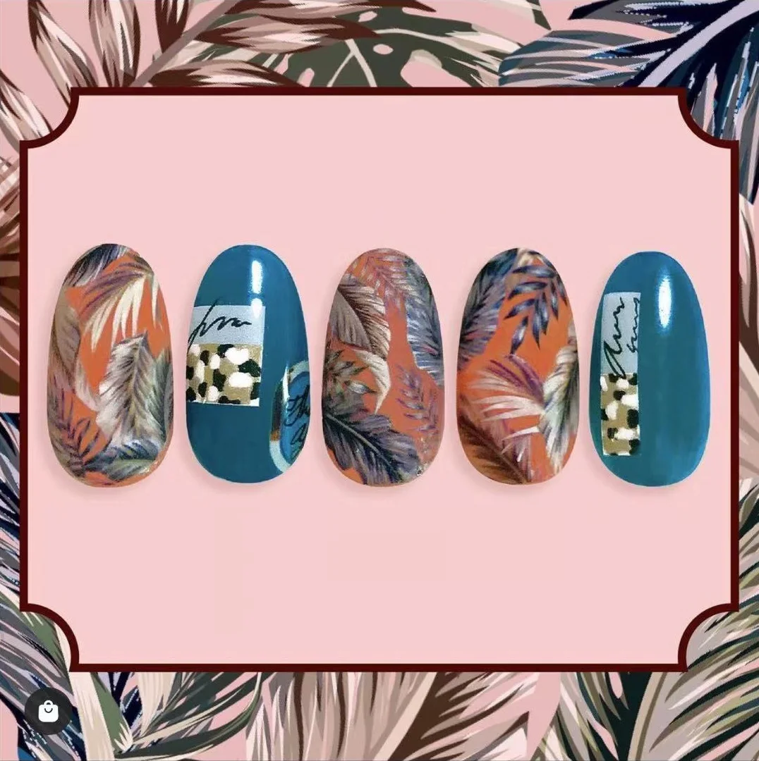 HANYI 496 Весенние листья стикеры 3d на ногти nail art Наклейки Шаблон &quotсделай сам&quot