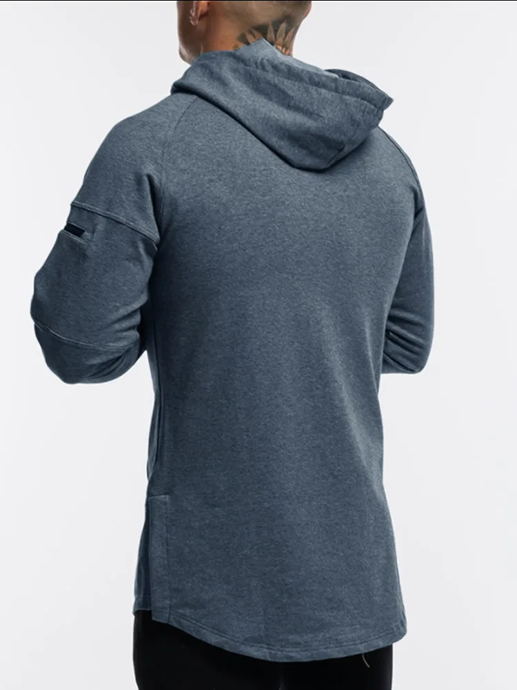 Толстовка мужская с длинным рукавом Повседневная модная брендовая однотонная