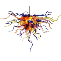 colored blown glass chandelier 110 240v ac led indoor lighting pendant lamps 28 by 24 inches