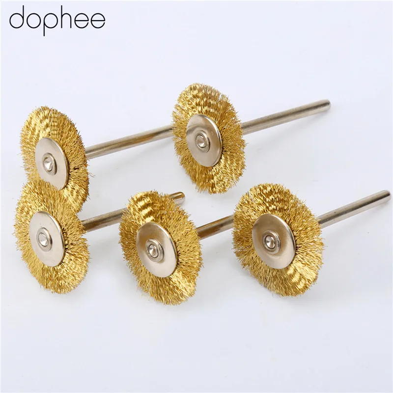 Dophee 5 шт. медная проволока Dremel аксессуары 25 мм диаметр колеса щетки для