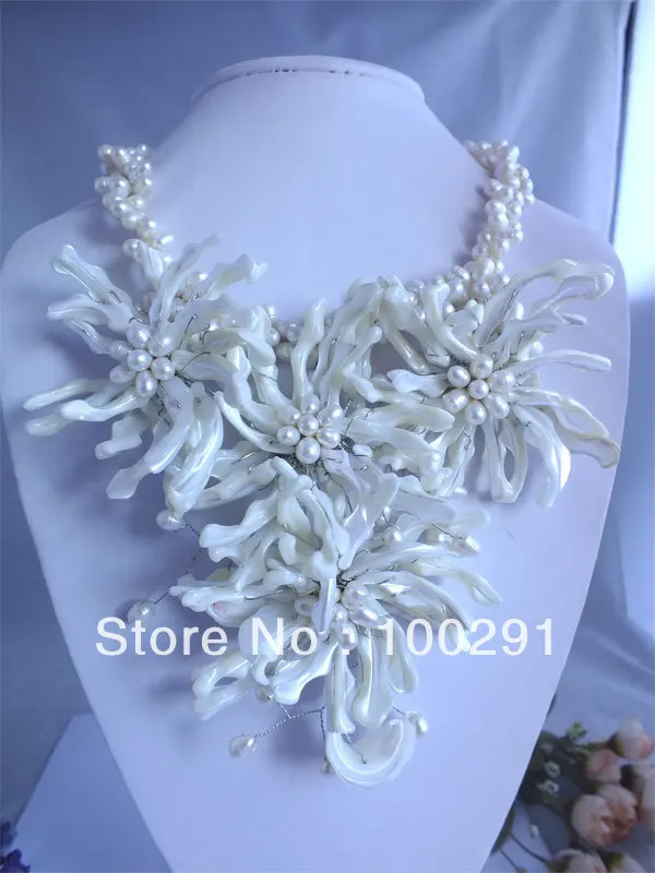 Новое свадебное украшение Красивое Жемчужное ожерелье с цветком для женщин 20