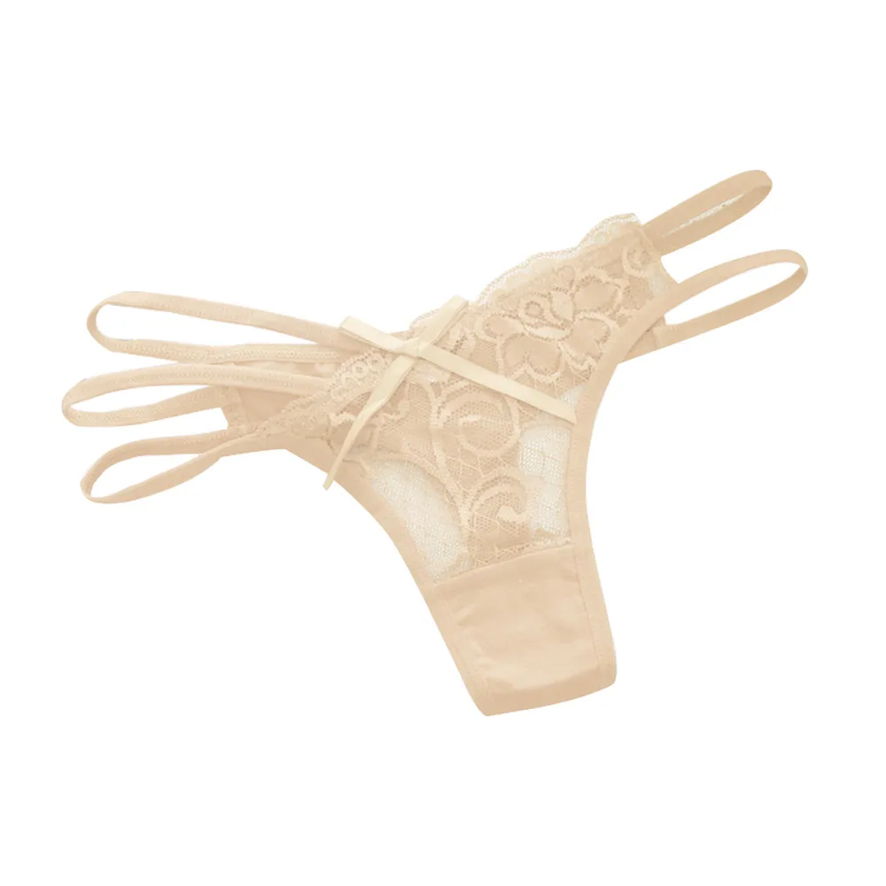Сексуальное женское Сетчатое Бандажное белье трусики стринги бесшовные с бантом