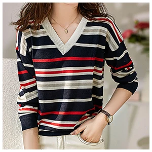 Ladies Sweaters Autumn Winter New Plaid Long Sleeve Top Loose POLO Collar Sweater Women Knitted Pullover Pull Femme luxe Fashion ugly christmas sweater