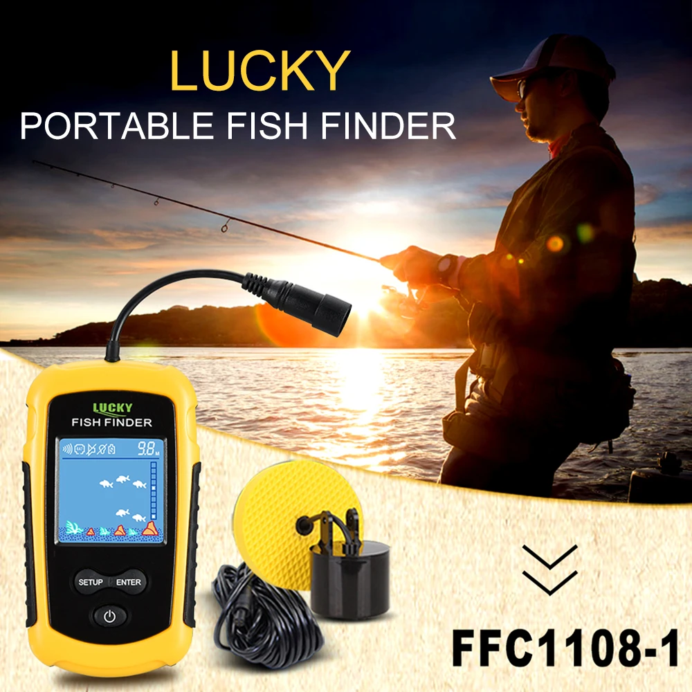 

LCD Color Screen Portable Fish Detection Sonar For Fishing Wired Fish Finder 100M Depth Range Sonar Echo Sounders Fishfinder
