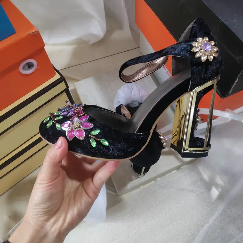 Salu Genuine Leather Shoes Summer Black High Heels Women 10cm Heel Round Toe Wedding Woman Fashion Party|Женские туфли| |