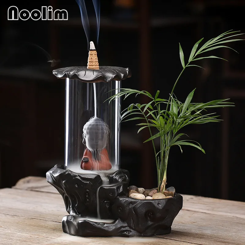 Керамический маленький монах фоновая горелка для благовоний дзен плантатор