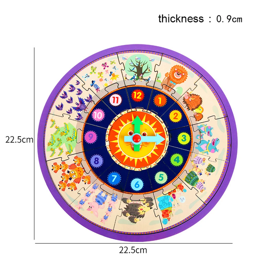 

2 in 1 Kids Wooden Puzzle Toys Multi-functional Classic Practical Funny Cognitive Digital Clock Education Teaching Clock