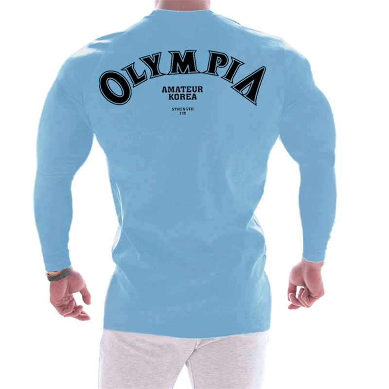 

Mens Casual Long sleeve Cotton T-shirt Men Gyms Fitness Workout Skinny t shirt Male Solid Tee Tops Autumn Running Clothing