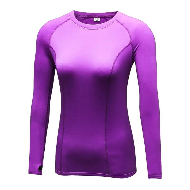 

Gymnastic Yoga Cycling Sports Top Fast Dry Women Compression Base Layer Tight Tee Shirt Running T-Shirts 2021