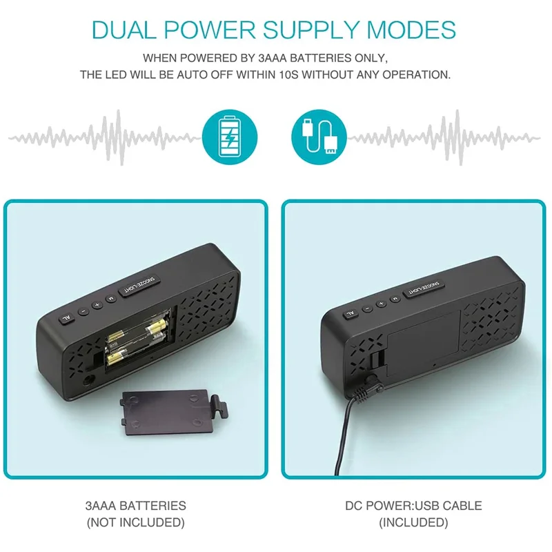 Цифровой будильник с FM-радио настольные светодиодные часы USB-управлением