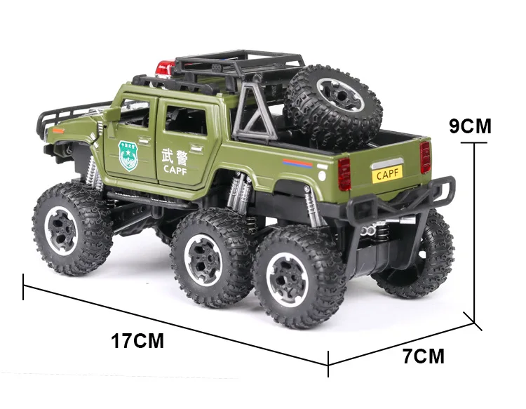 1:32 Высокая Имитация Hummer пикап шесть колес внедорожный большой сплав колеса