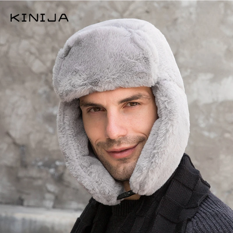 Зимняя шапка Lei Feng из искусственного меха плюс бархатные теплые наушники уличная