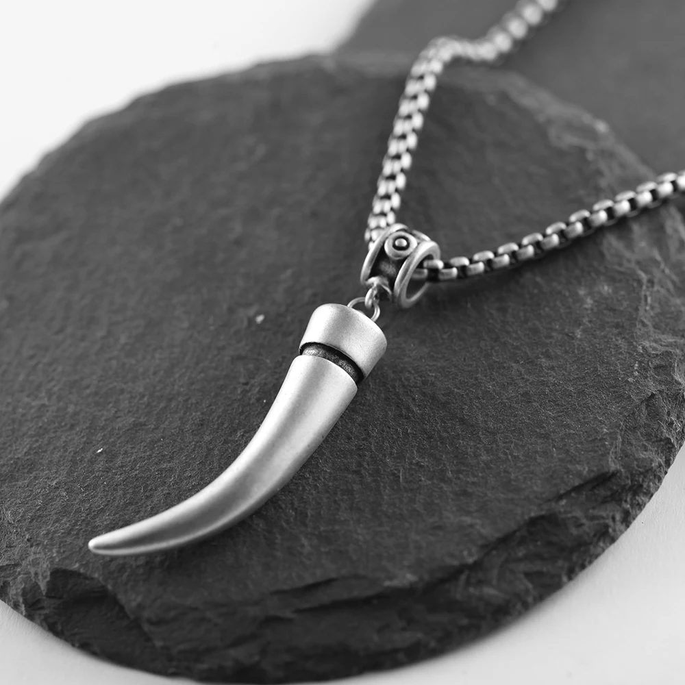 

men necklace stainless steel vintage Necklace Man Ox horn type restoring ancient ways pendants jewelry 2020 jewelry necklace