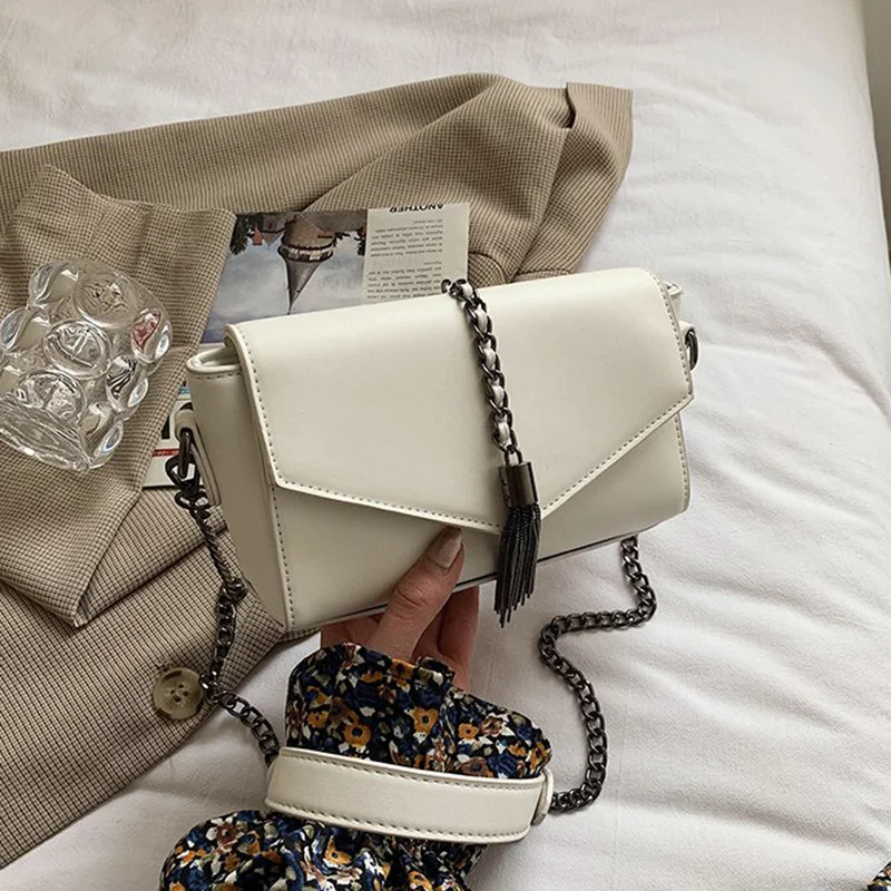

Shoulder Bags For Women Crossbody PU Leather Solid Color Fashion Korean r Chain Female Women's Bag