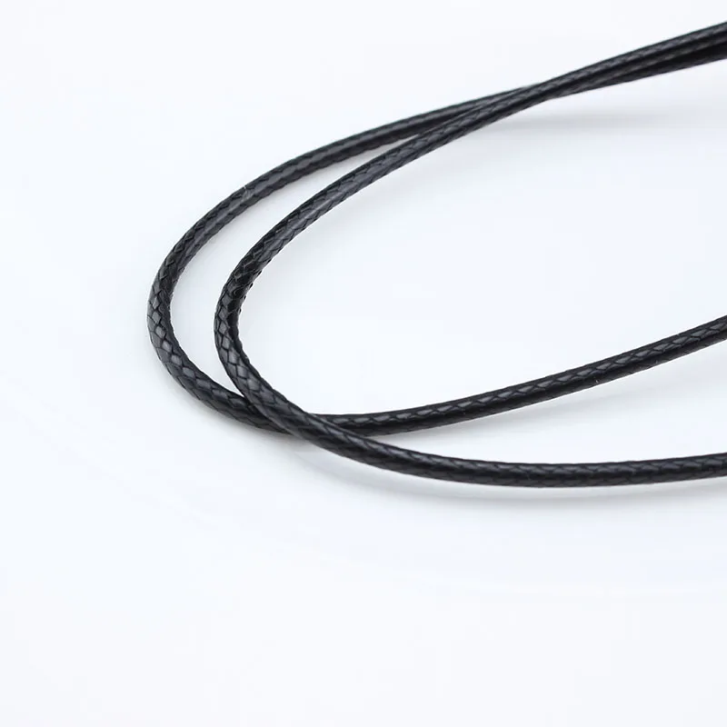 10 шт. корейская мода оптовая продажа черный кожаный шнур Вощеная Веревка цепочка