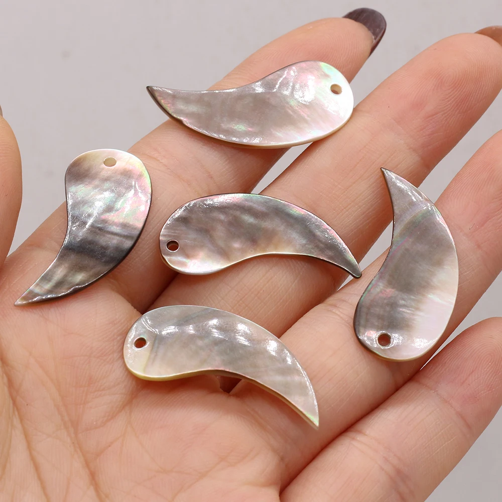 

10Pcs Natural Black Shell Pendant Mother Of Pearl Irregular Pendant For Jewelry Making DIY Necklace Earrings Accessory